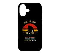 Custodia per iPhone 17 Divertente Retrò Bigfoot Che Tiene Cartone Di Latte E Ritornare A Casa