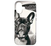Custodia per iPhone 17 Divertente UFO Bulldog francese Selfie Alien Frenchie