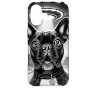 Custodia per iPhone 17 Divertente UFO Bulldog francese Selfie Alien Incontro Cane Meme