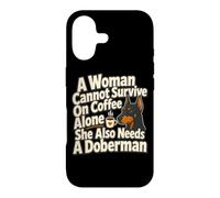 Custodia per iPhone 17 Doberman Mom Coffee Amante dei cani