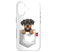 Custodia per iPhone 17 Doberman Pinscher Cane In Tasca Sbirciando Simpatico Cucciolo Cane