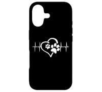 Custodia per iPhone 17 Dog Mom Cute Dog Paw Print Heart Black