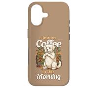 Custodia per iPhone 17 dolce cane Westiepoo e una tazza di caffè al mattino