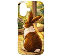 Custodia per iPhone 17 Dutchie Bunny seduto dentro mentre guarda fuori
