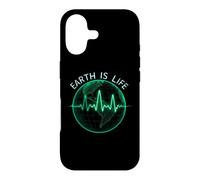 Custodia per iPhone 17 Earth Is Life Planet Day Globe Heartbeat Elettrocardiogramma