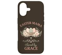 Custodia per iPhone 17 Easter Mama Saved by Grace Floral Faith Citazione Design