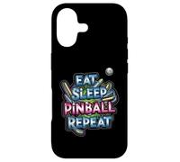 Custodia per iPhone 17 Eat Sleep Pinball Repeat Arcade Gaming Fan Design