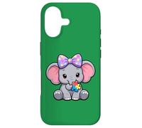 Custodia per iPhone 17 Elefante che indossa un fiocco per capelli per la consapevolezza dell'autismo