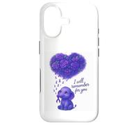 Custodia per iPhone 17 Elefante I Will Remember For You Alzheimer Consapevolezza Viola