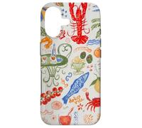 Custodia per iPhone 17 Estate Preppy Pomodoro Pesce Costiero Dolce Vita Spiaggia Blu