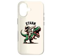 Custodia per iPhone 17 Ethan Dabbing Astronauta su un cartone animato dinosauro