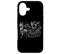 Custodia per iPhone 17 Evil Krampus con Creepy Llama Sleigh Dark Christmas