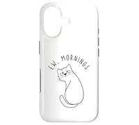 Custodia per iPhone 17 Ew Morning White Cat Sitting with Sad Face Not a Morning Cat