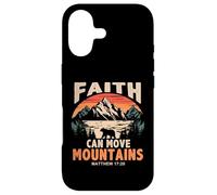 Custodia per iPhone 17 Faith Can Move Mountains Retro Sunset Bible Verse Christian