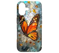 Custodia per iPhone 17 Farfalla Monarca Stained Art Deco Vintage