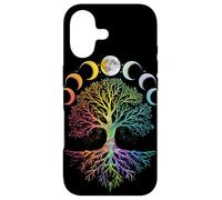 Custodia per iPhone 17 Fasi della Luna Albero della Vita Colorato Vintage Retro Vibe