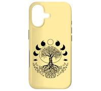 Custodia per iPhone 17 Fasi della Luna Retro 60's 70's Vibe Albero della Vita Grafica