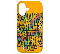 Custodia per iPhone 17 Father Forgive Them Retro Christian Bible Verse Citazione