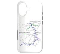 Custodia per iPhone 17 Ferrovia della linea ferroviaria giapponese della città di Yokohama - Souvenir Mappa del percorso
