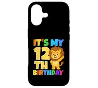 Custodia per iPhone 17 Festa a tema Lion Safari Jungle It's My 12th Birthday, 12 anni