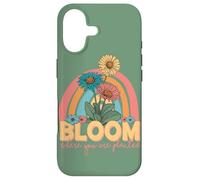 Custodia per iPhone 17 Fioritura dove sei piantato Retro Flower Rainbow