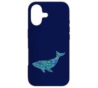 Custodia per iPhone 17 Floral Whale Blue Humpback Botanical Flowers Ocean Nature