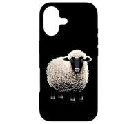 Custodia per iPhone 17 Fluffy White Sheep Cartoon Semplice Divertente Fattoria Animali Nero