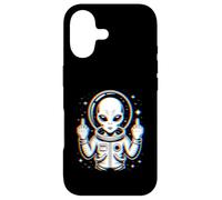 Custodia per iPhone 17 Funny Astronaut Alien Flipping Middle Finger