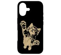 Custodia per iPhone 17 Funny Cat Jumping Up Brown Distressed Vintage Grunge Graphic