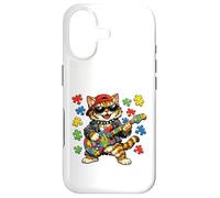 Custodia per iPhone 17 Funny Cat Rockstar Autism Puzzle Consapevolezza dell'autismo