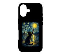 Custodia per iPhone 17 Funny Cat Starry Night Van Gogh Art Men Women Kids