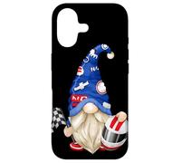 Custodia per iPhone 17 Funny Gnome With Helmet And Target Flag For Race Car Driver