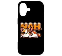 Custodia per iPhone 17 Funny Grouchy Cat Saying Nah