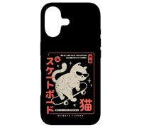 Custodia per iPhone 17 Funny Japanese Cat Skateboard Vintage Kawaii Graphic