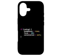 Custodia per iPhone 17 Funny Joke Programming If Coding Headphones Focus T-Shirt