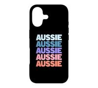 Custodia per iPhone 17 Funny Modern Repeated Text Design Aussie Australian