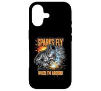 Custodia per iPhone 17 Funny Welder Sparks Fly Fabricator Humor Design