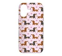 Custodia per iPhone 17 Funny Womens Girls Pink Black & Tan Dachshund Lover Pattern