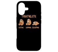 Custodia per iPhone 17 Gamer Triathlete Funny Gaming Sloth Playing Video Game Nerd