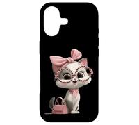 Custodia per iPhone 17 Gattino Grigio Gatto Rosa Leopard Occhiali Glam Fashion Graphic