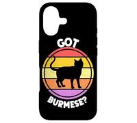 Custodia per iPhone 17 Gatto birmano retrò tramonto vintage anni '80 design estetico