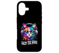Custodia per iPhone 17 Gatto che indossa cuffie Drop the Bass EDM DJ Rave Design