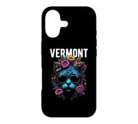 Custodia per iPhone 17 Gatto del Vermont USA che indossa occhiali da sole e fiori design