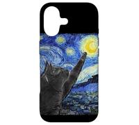Custodia per iPhone 17 Gatto Notte Stellata Van Gogh
