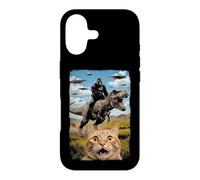 Custodia per iPhone 17 Gatto Selfie Con Alieni Gorilla T-Rex -Fun Teen Ragazzi Gatto Meme