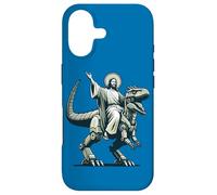 Custodia per iPhone 17 Gesù che cavalca il robot T-Rex Dinosaur Meme Sci-Fi Believers