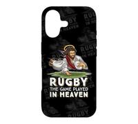 Custodia per iPhone 17 Gesù giocare a rugby "Rugby - The Game Played In Heaven"