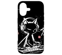 Custodia per iPhone 17 Giradischi in vinile vintage calligrafico DJ Cat arte giapponese