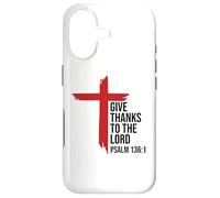 Custodia per iPhone 17 Give Thanks to the Lord Bible Verse Psalm 136:1 Christian