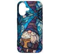 Custodia per iPhone 17 Gnome Stained Glass Effect Art Stain Glass Purple Floral